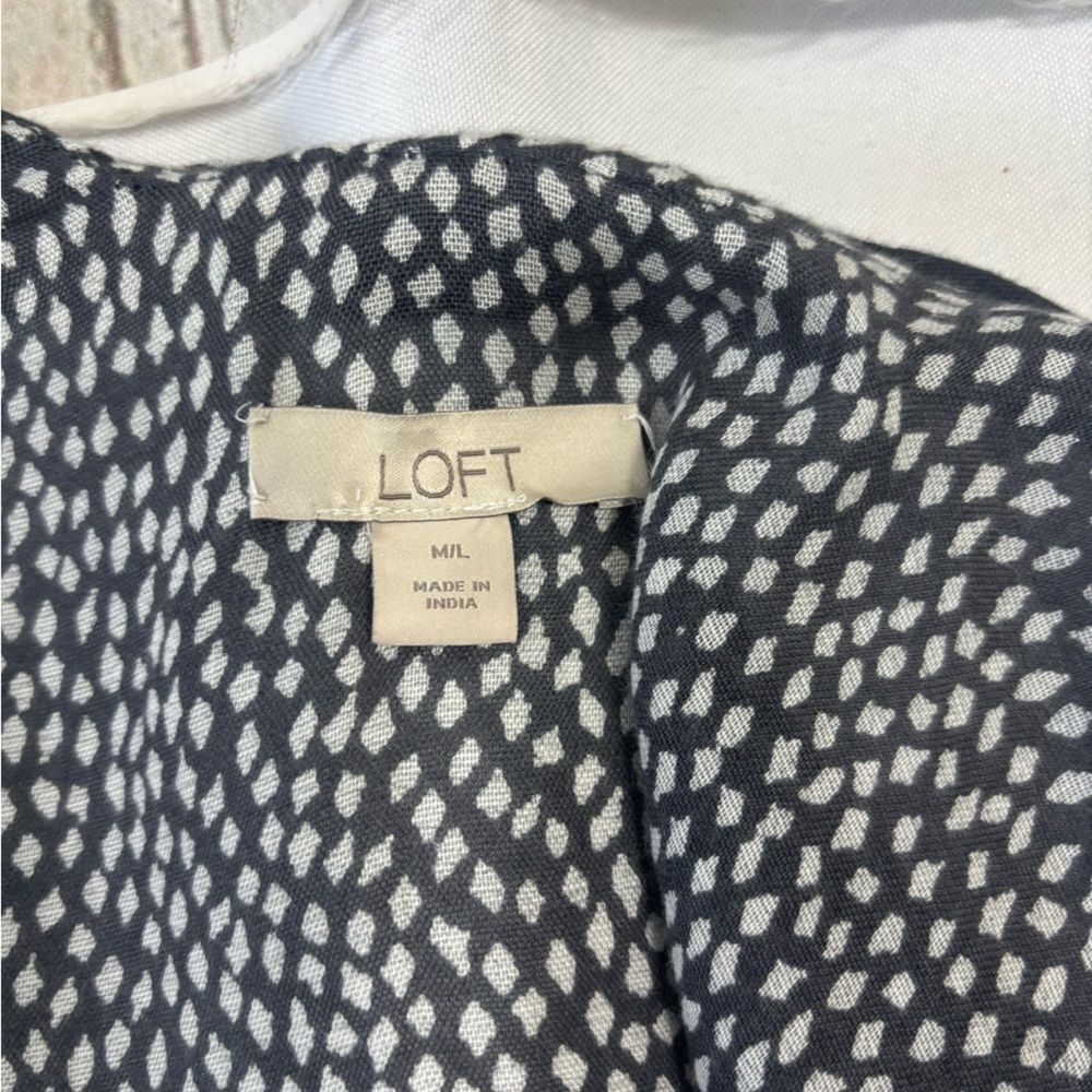 Loft Kimono Cardigan Coverup Gray Lightweight Rayon - Picture 6 of 7